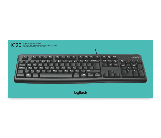 Logitech K120 Keyboard czarna USB - 57307 - zdjęcie 8